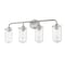 Z-Lite Delaney 4 Light Vanity, Brushed Nickel & Clear 471-4V-BN - alternate 5